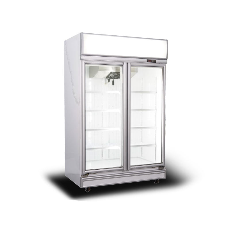 2-Двухдверный холодильник со стеклянной дверцей Colorbond