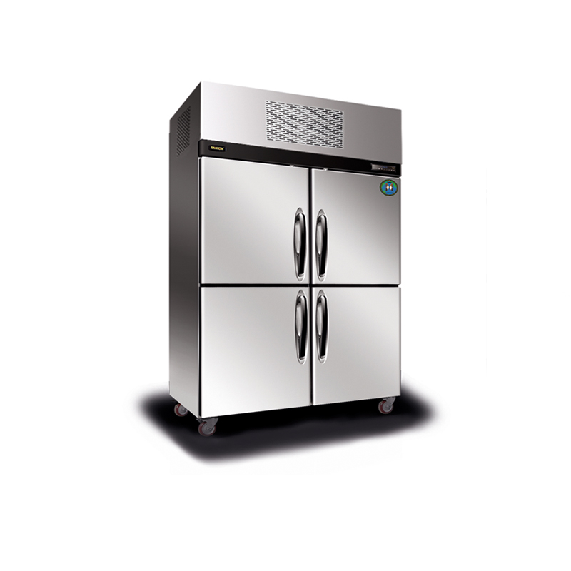 Четырехдверный быстрозамороженный холодильник из нержавеющей стали с воздушным охлаждением